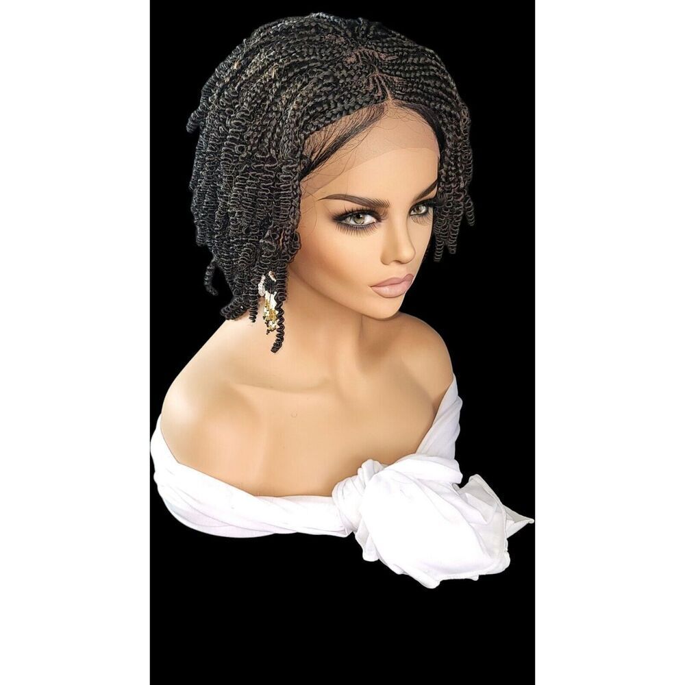 Braided Wig Handmade Micro Millions Braids, Short Kinky Twists, NWT, Short - Picture 3 of 15